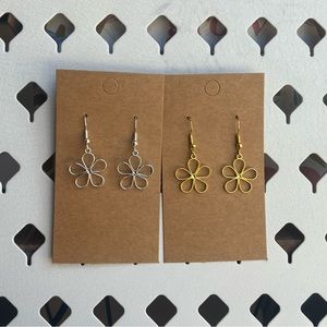 Flower Metal Dangle Earrings